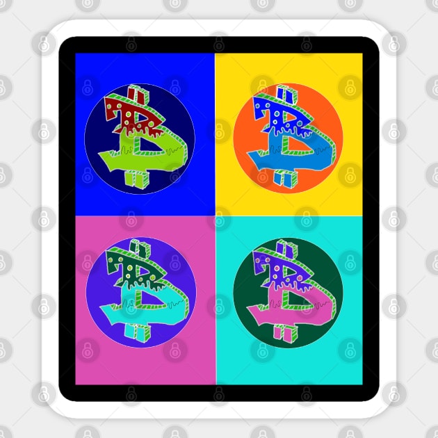 bitcoin pop art 23 Sticker by LowEndGraphics